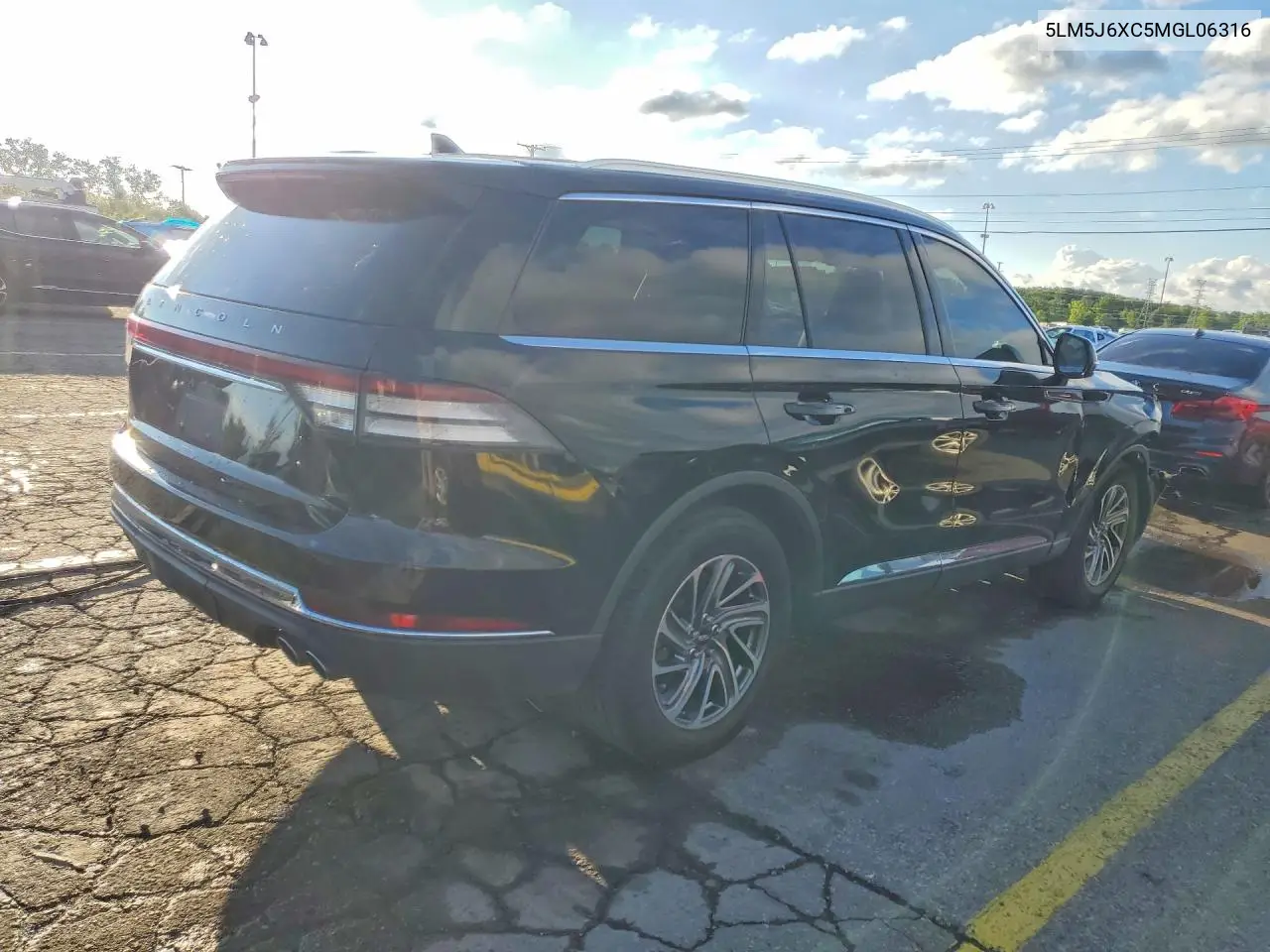 2021 Lincoln Aviator VIN: 5LM5J6XC5MGL06316 Lot: 57704446