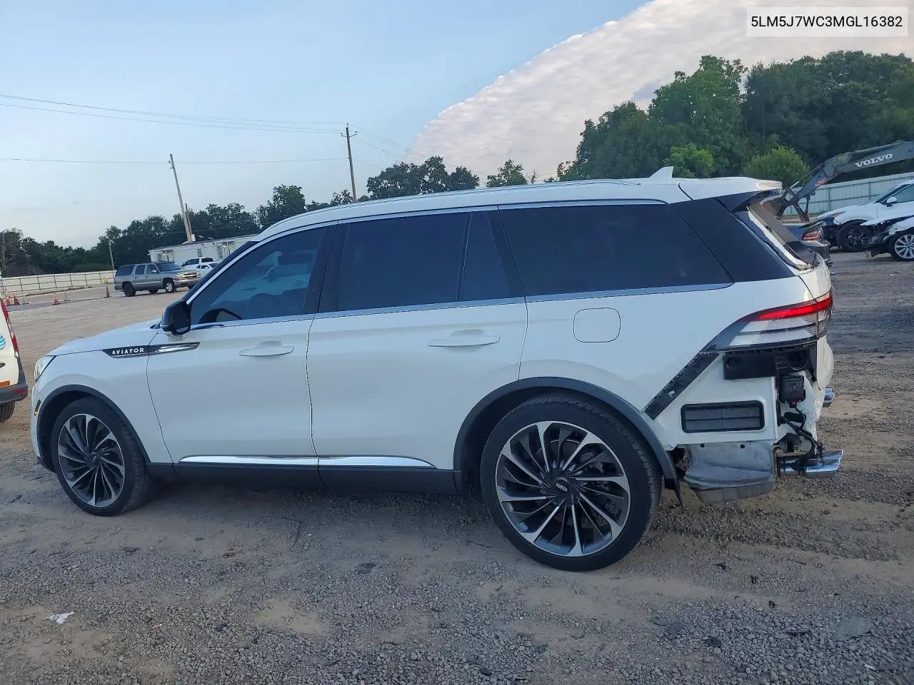 2021 Lincoln Aviator Reserve VIN: 5LM5J7WC3MGL16382 Lot: 59009386