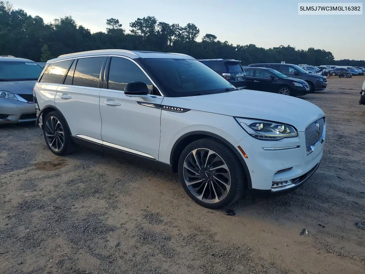 2021 Lincoln Aviator Reserve VIN: 5LM5J7WC3MGL16382 Lot: 59009386