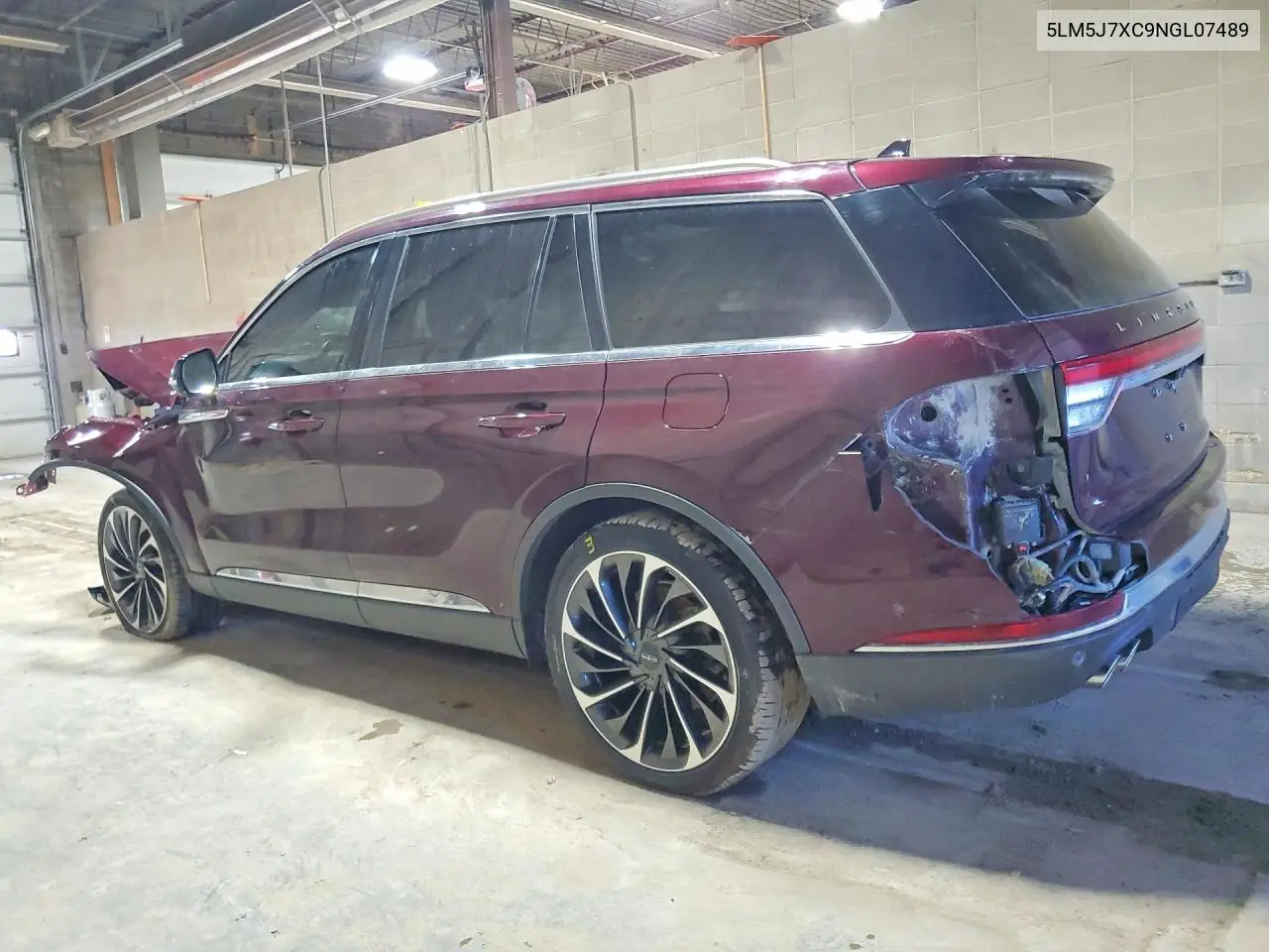 2022 Lincoln Aviator Reserve VIN: 5LM5J7XC9NGL07489 Lot: 45939876