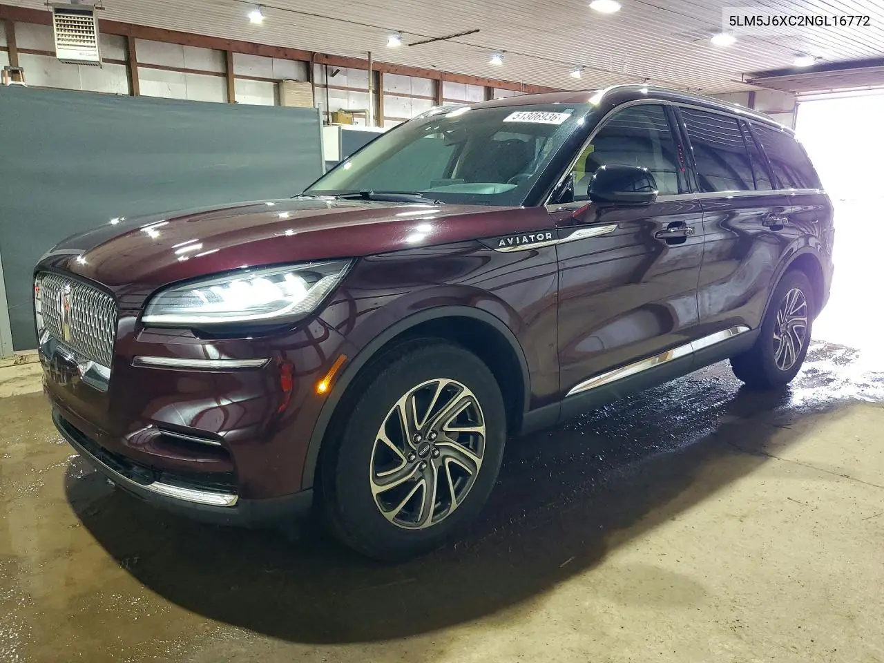 2022 Lincoln Aviator VIN: 5LM5J6XC2NGL16772 Lot: 51306936