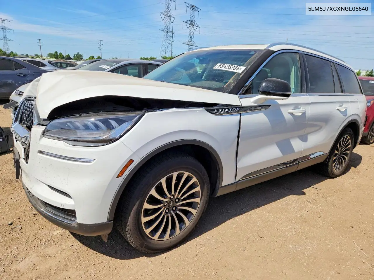 2022 Lincoln Aviator Reserve VIN: 5LM5J7XCXNGL05640 Lot: 55626206