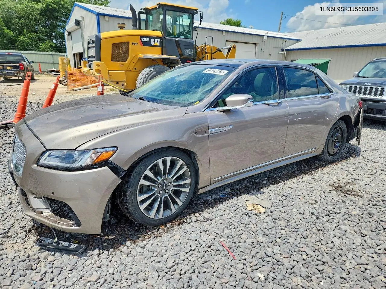 2018 Lincoln Continental Select VIN: 1LN6L9SK3J5603805 Lot: 59306856