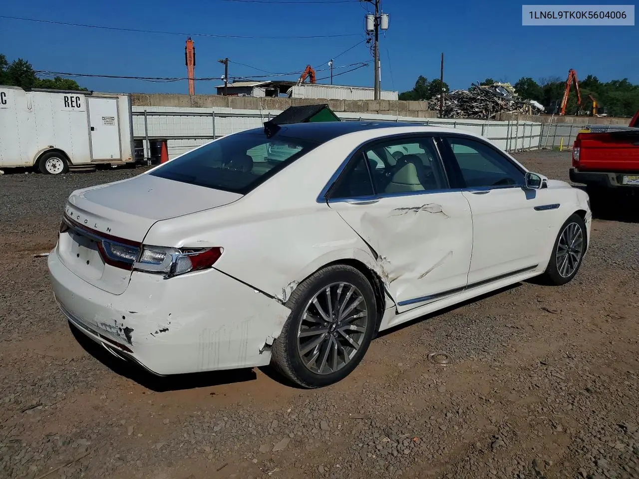 2019 Lincoln Continental Select VIN: 1LN6L9TK0K5604006 Lot: 95586835