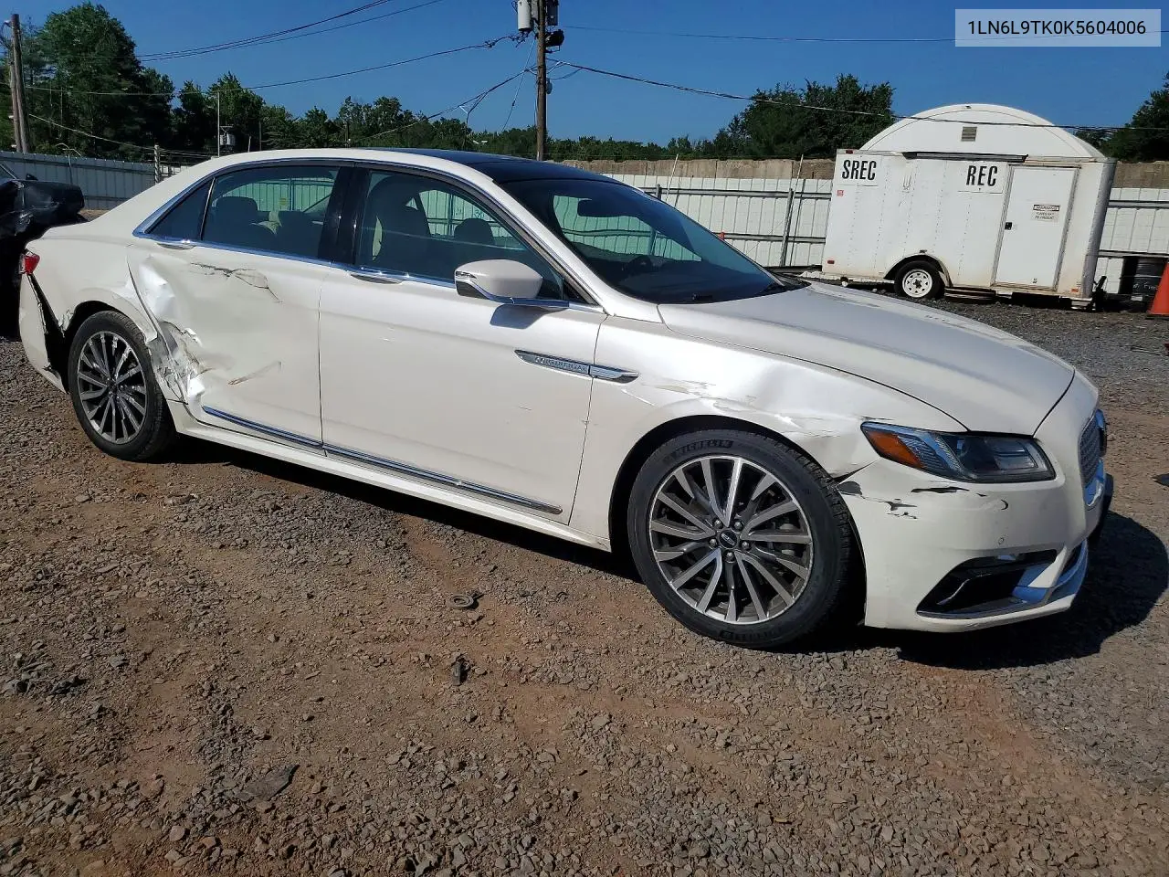 2019 Lincoln Continental Select VIN: 1LN6L9TK0K5604006 Lot: 95586835