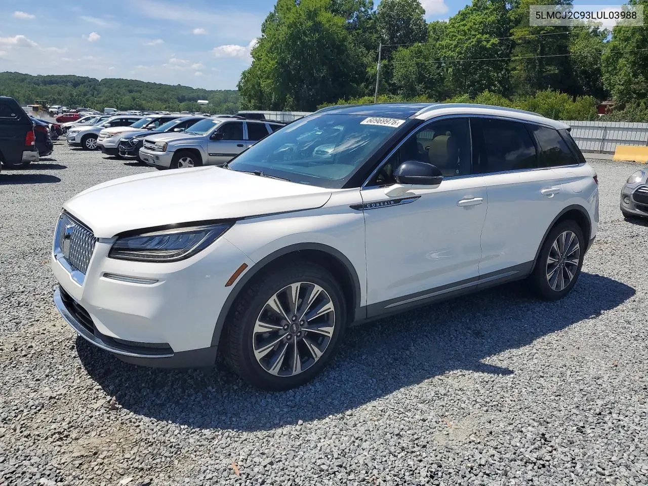 2020 Lincoln Corsair Reserve VIN: 5LMCJ2C93LUL03988 Lot: 60969976