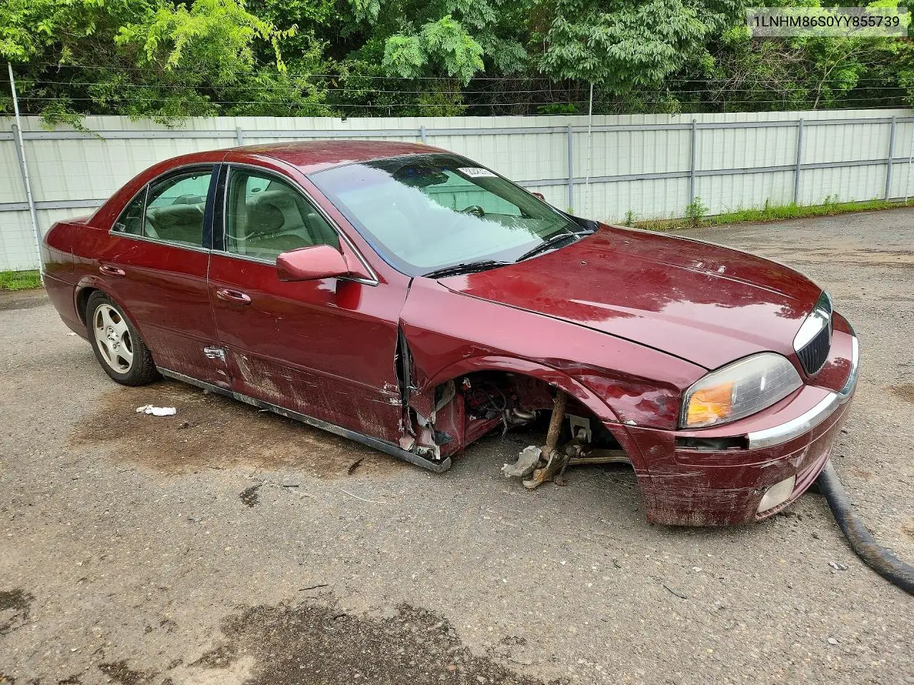 2000 Lincoln Ls VIN: 1LNHM86S0YY855739 Lot: 58246316