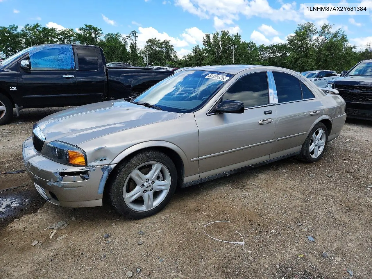 2002 Lincoln Ls VIN: 1LNHM87AX2Y681384 Lot: 56998326
