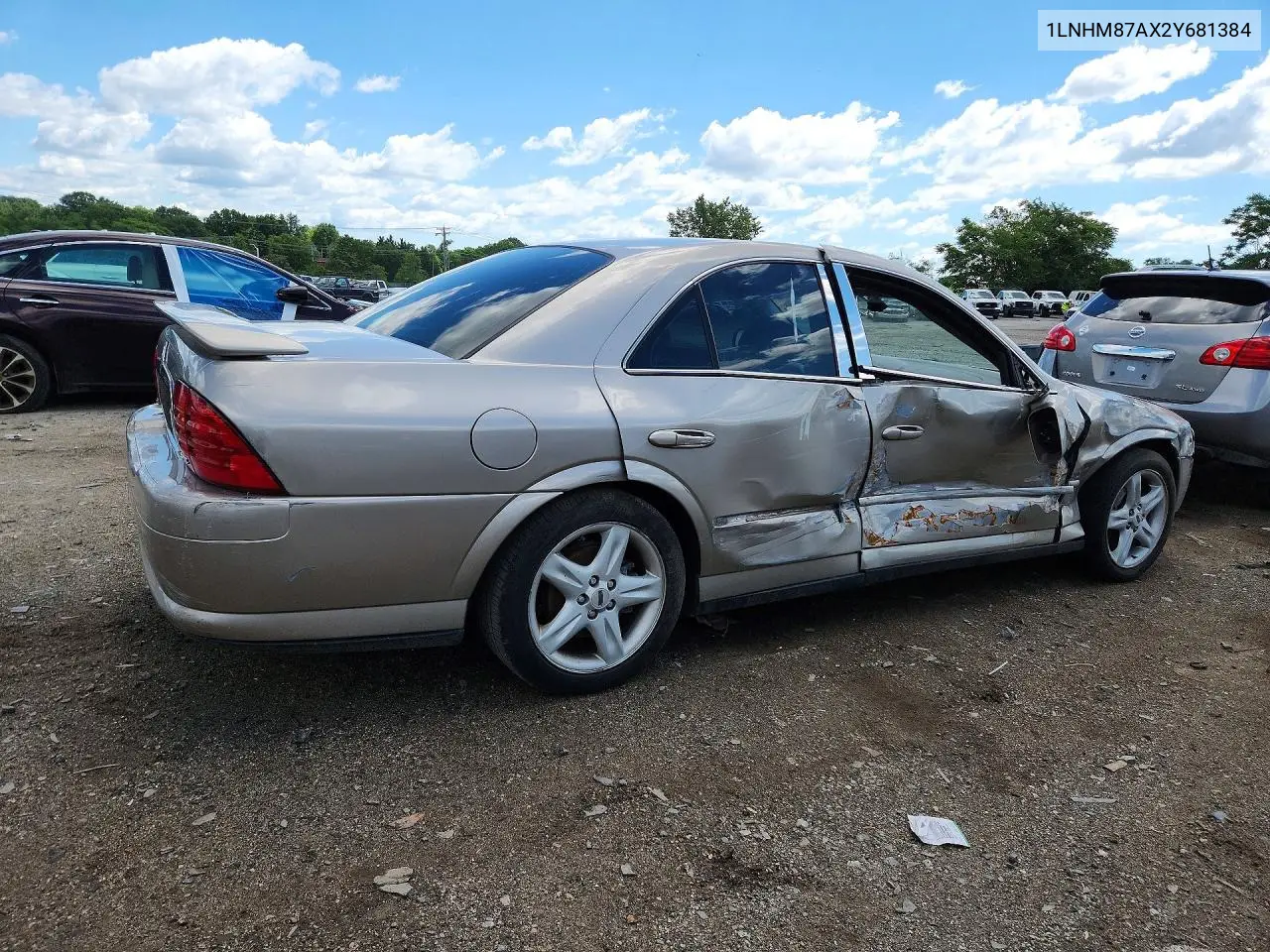 2002 Lincoln Ls VIN: 1LNHM87AX2Y681384 Lot: 56998326