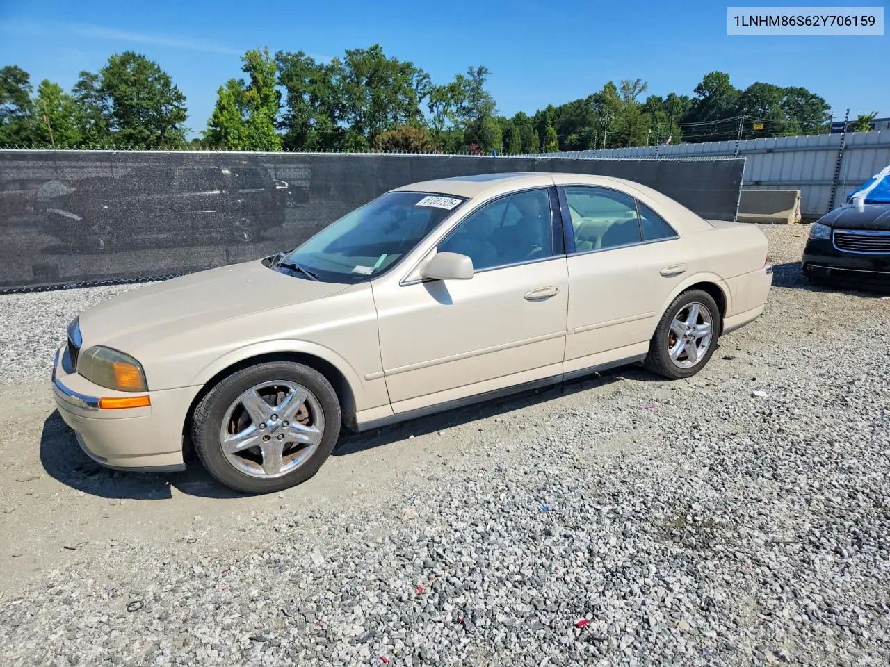 2002 Lincoln Ls VIN: 1LNHM86S62Y706159 Lot: 61087306