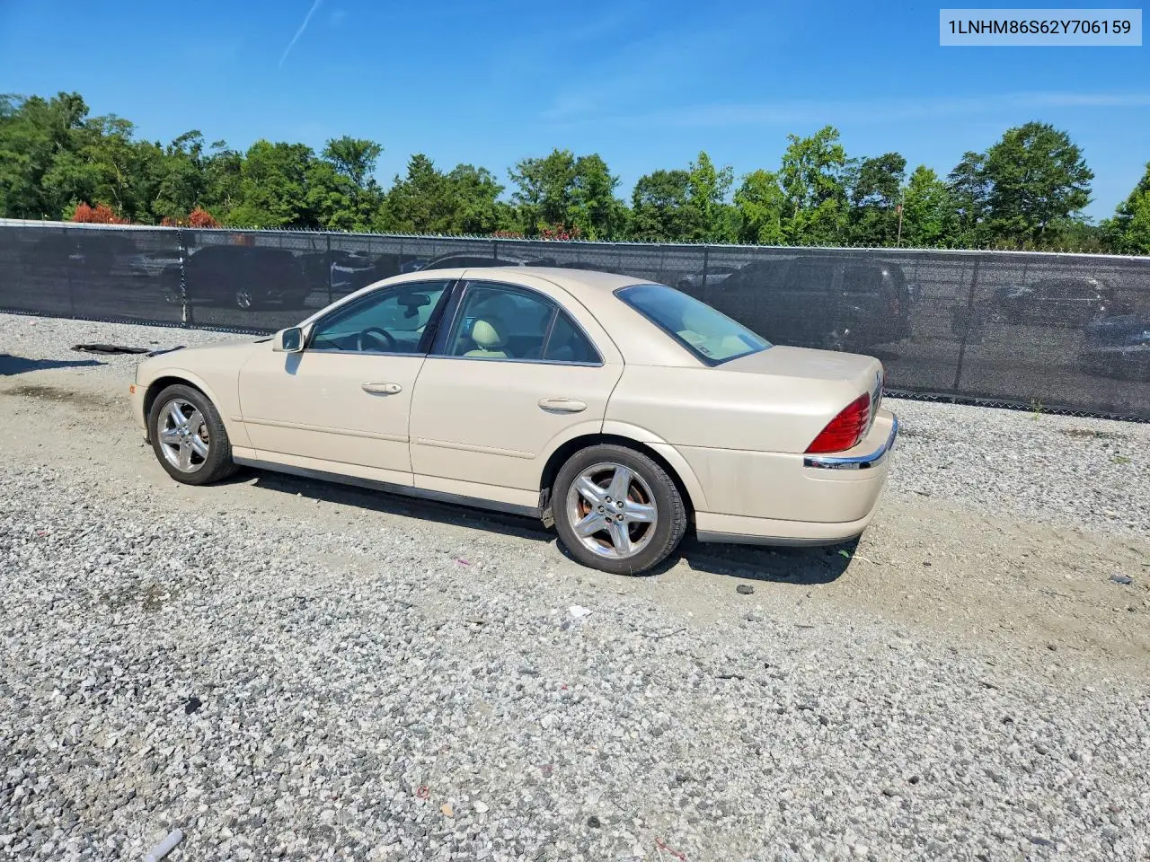 2002 Lincoln Ls VIN: 1LNHM86S62Y706159 Lot: 61087306