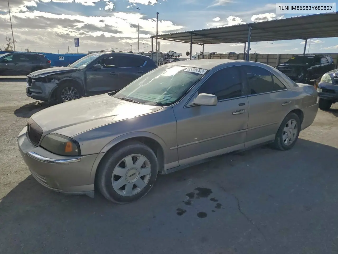 2003 Lincoln Ls VIN: 1LNHM86S83Y680827 Lot: 77363305