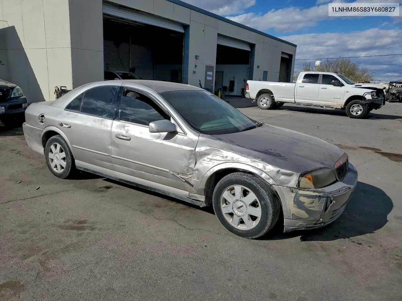 2003 Lincoln Ls VIN: 1LNHM86S83Y680827 Lot: 77363305