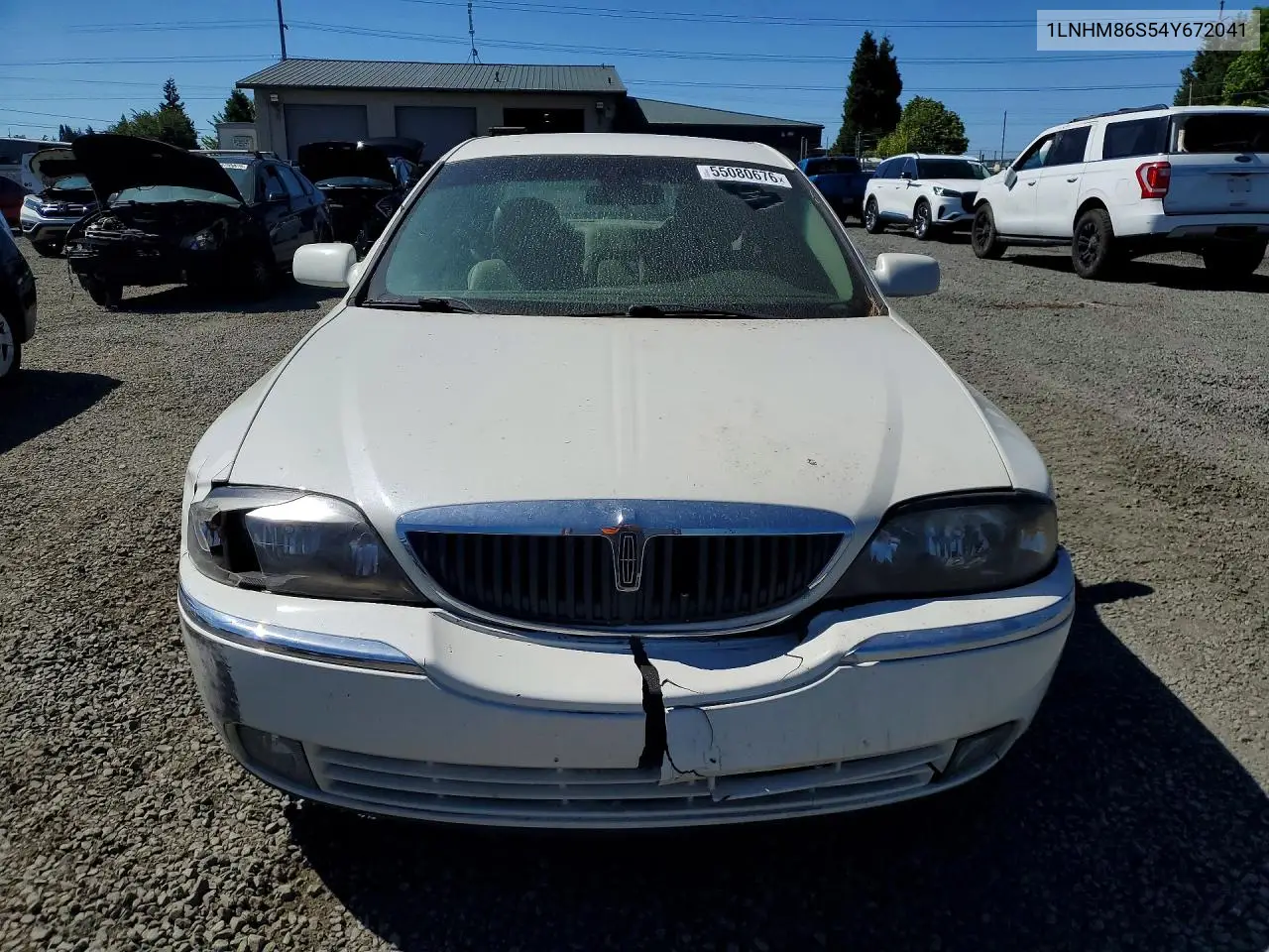 2004 Lincoln Ls VIN: 1LNHM86S54Y672041 Lot: 55080676