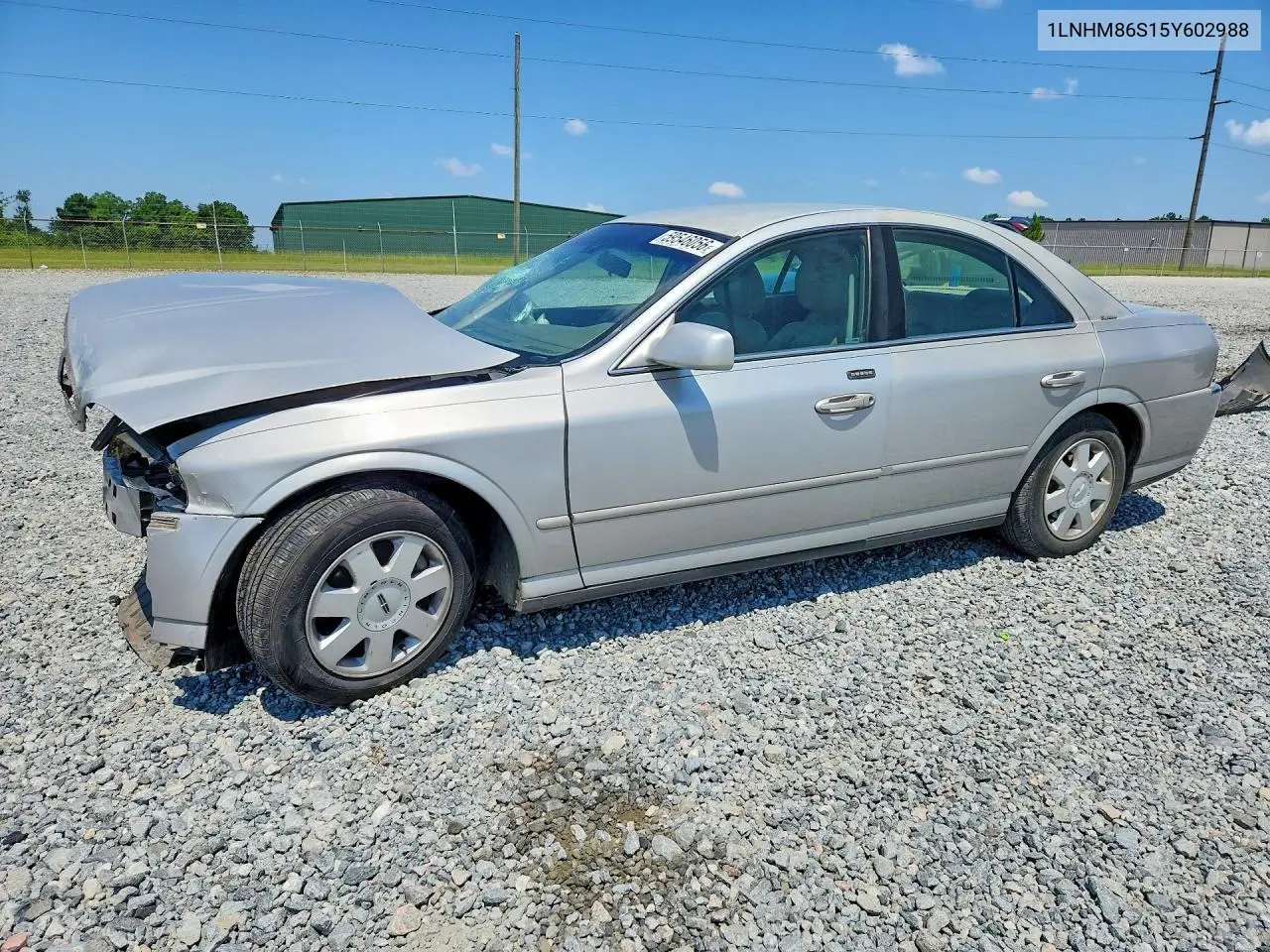 2005 Lincoln Ls VIN: 1LNHM86S15Y602988 Lot: 59546056