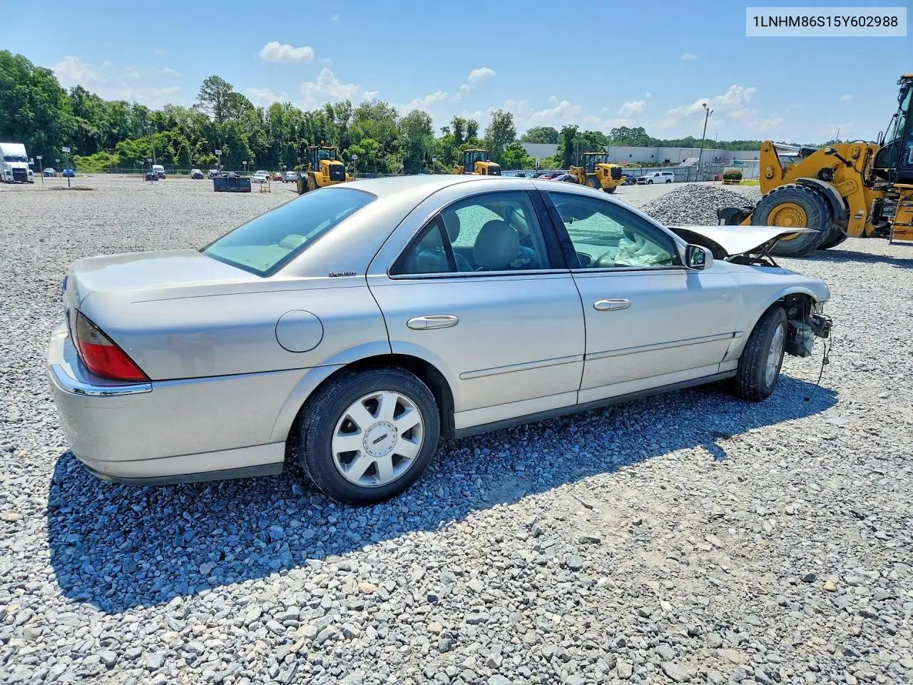 2005 Lincoln Ls VIN: 1LNHM86S15Y602988 Lot: 59546056