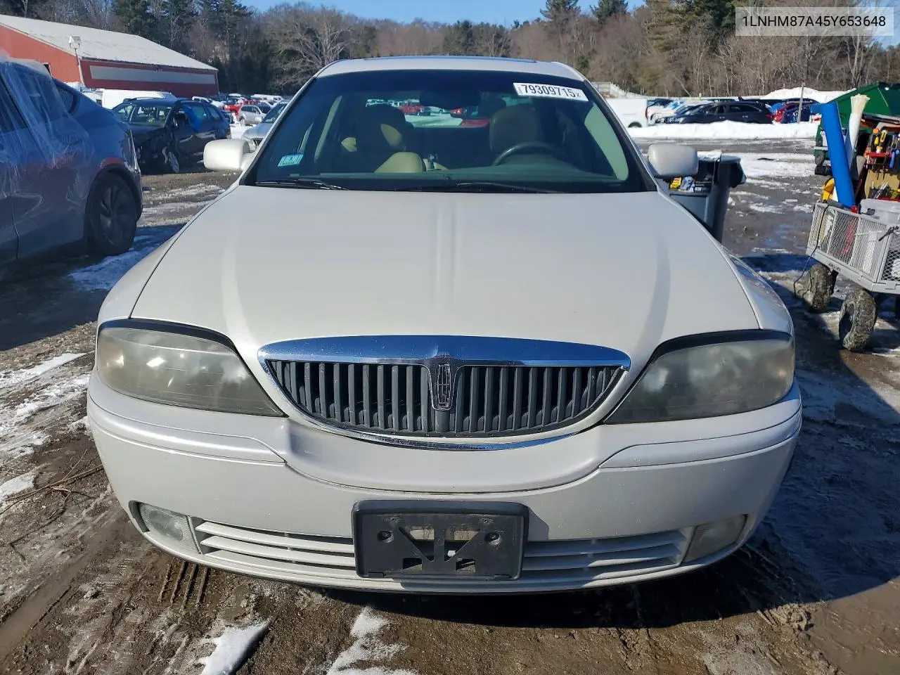 2005 Lincoln Ls VIN: 1LNHM87A45Y653648 Lot: 79309715