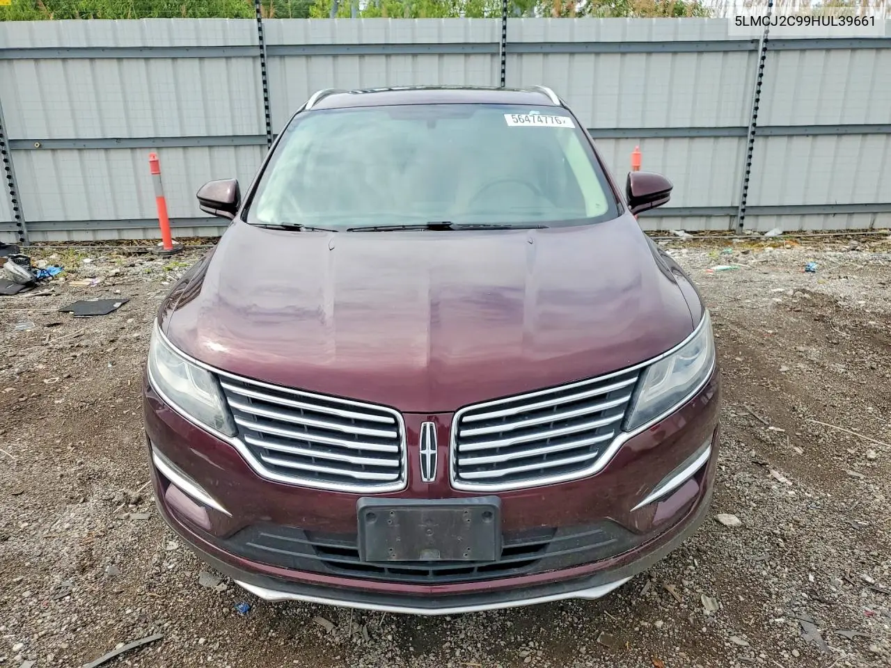 2017 Lincoln Mkc Select VIN: 5LMCJ2C99HUL39661 Lot: 56474776