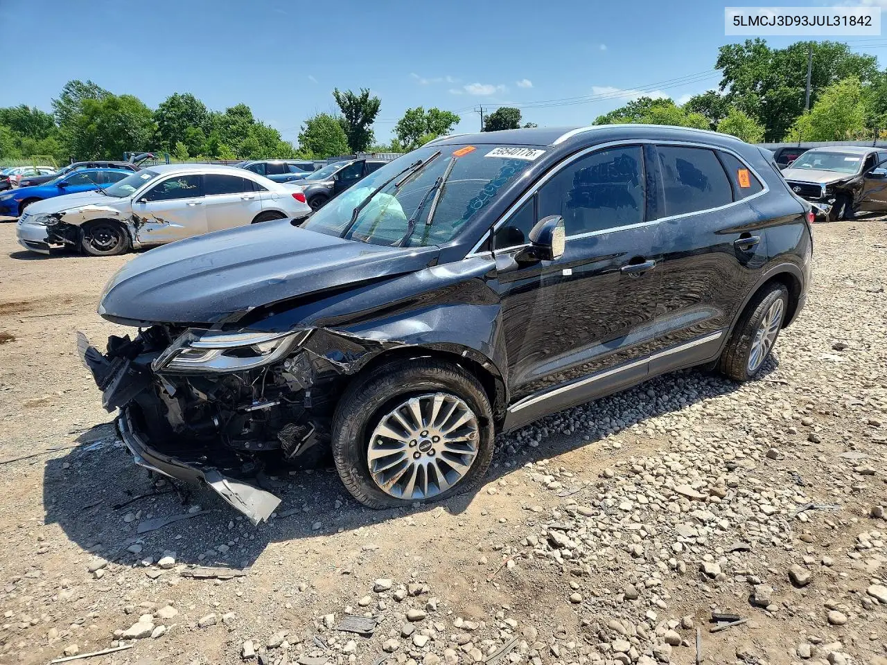 2018 Lincoln Mkc Reserve VIN: 5LMCJ3D93JUL31842 Lot: 59540176