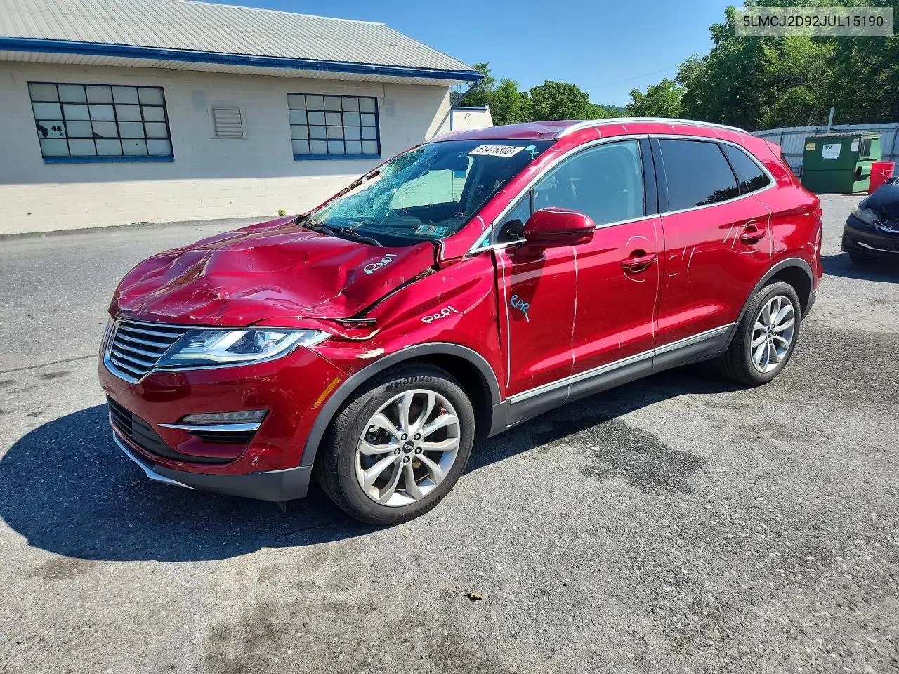 2018 Lincoln Mkc Select VIN: 5LMCJ2D92JUL15190 Lot: 61476866