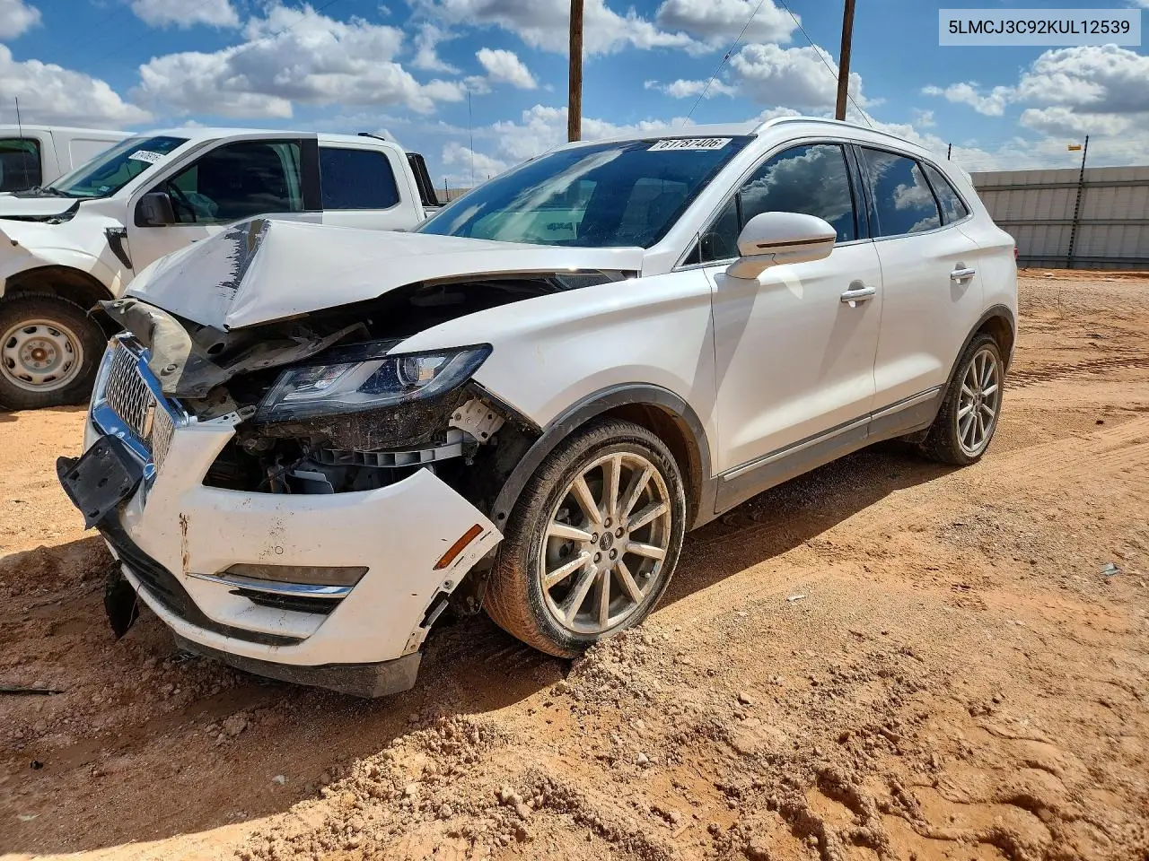 2019 Lincoln Mkc Reserve VIN: 5LMCJ3C92KUL12539 Lot: 61787406