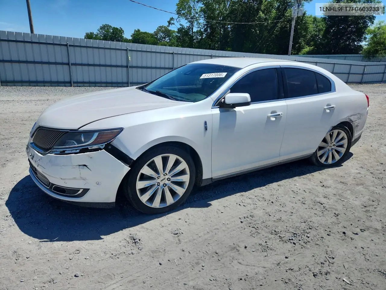 2015 Lincoln Mks VIN: 1LNHL9FT7FG603233 Lot: 51317006