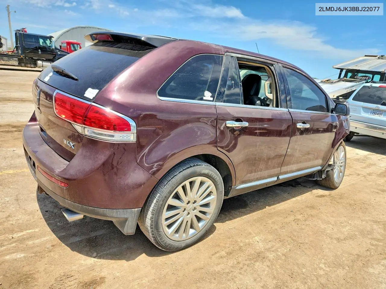 2011 Lincoln Mkx VIN: 2LMDJ6JK3BBJ22077 Lot: 56677206