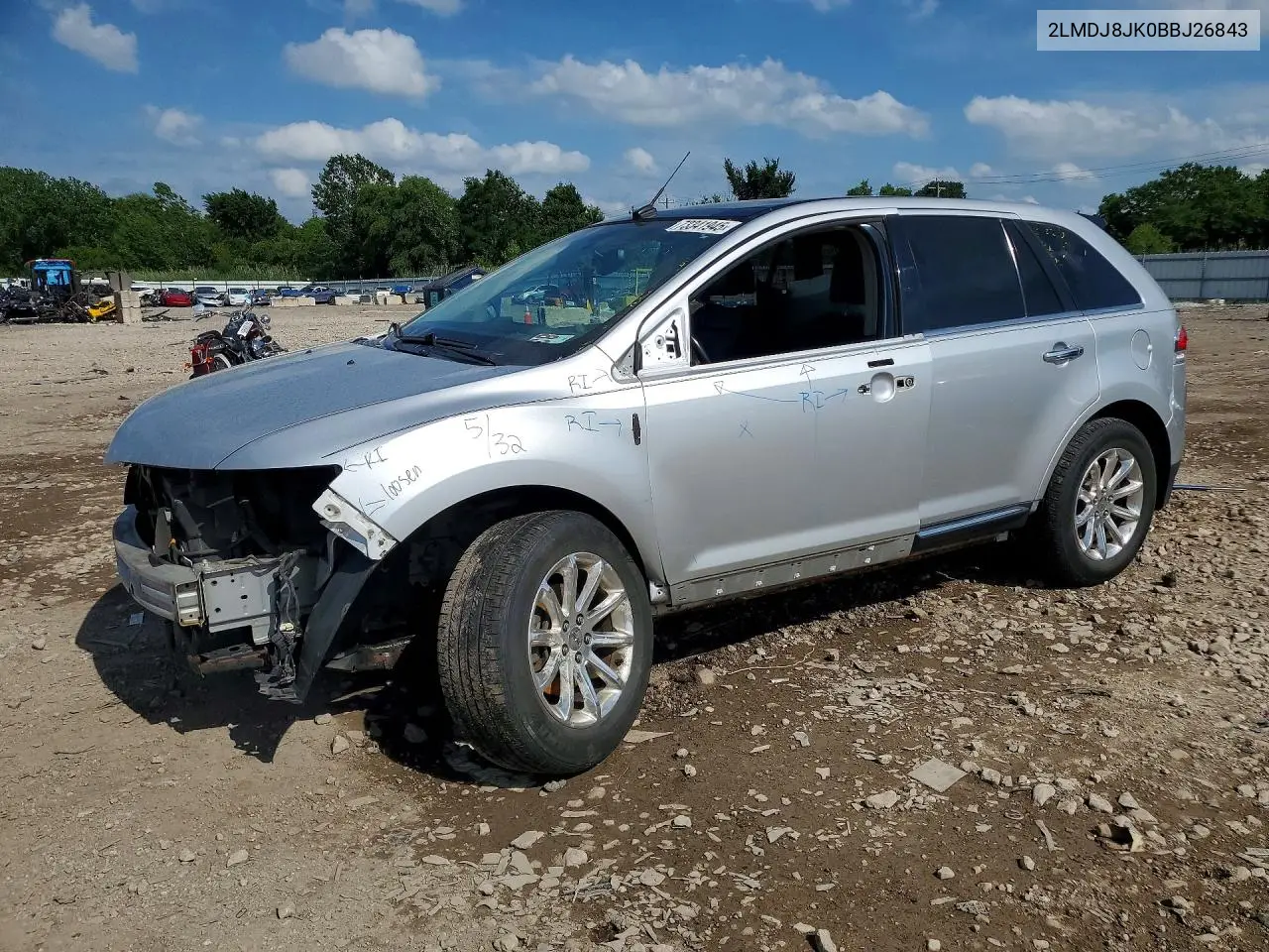 2011 Lincoln Mkx VIN: 2LMDJ8JK0BBJ26843 Lot: 73341945
