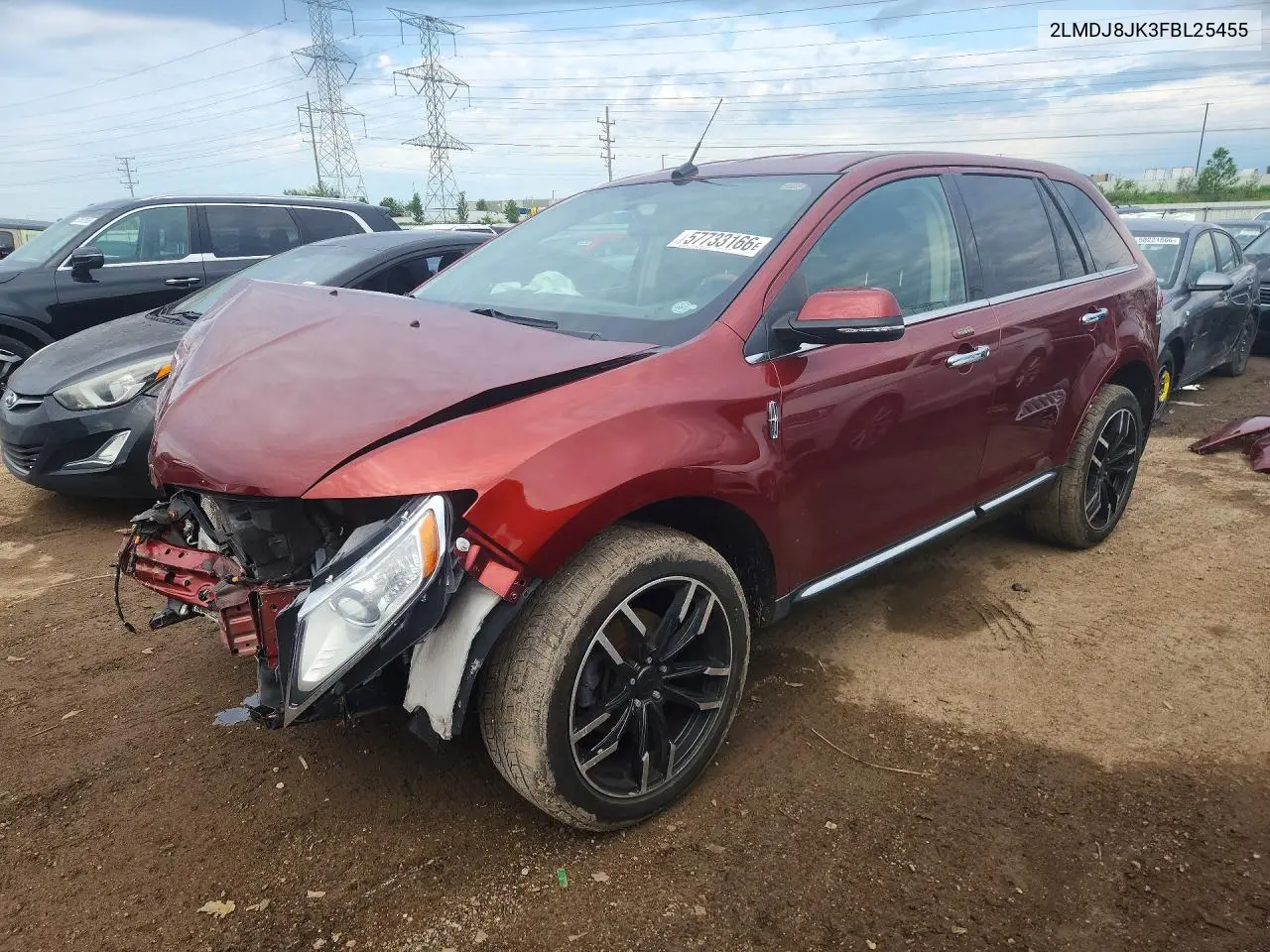 2015 Lincoln Mkx VIN: 2LMDJ8JK3FBL25455 Lot: 57733166