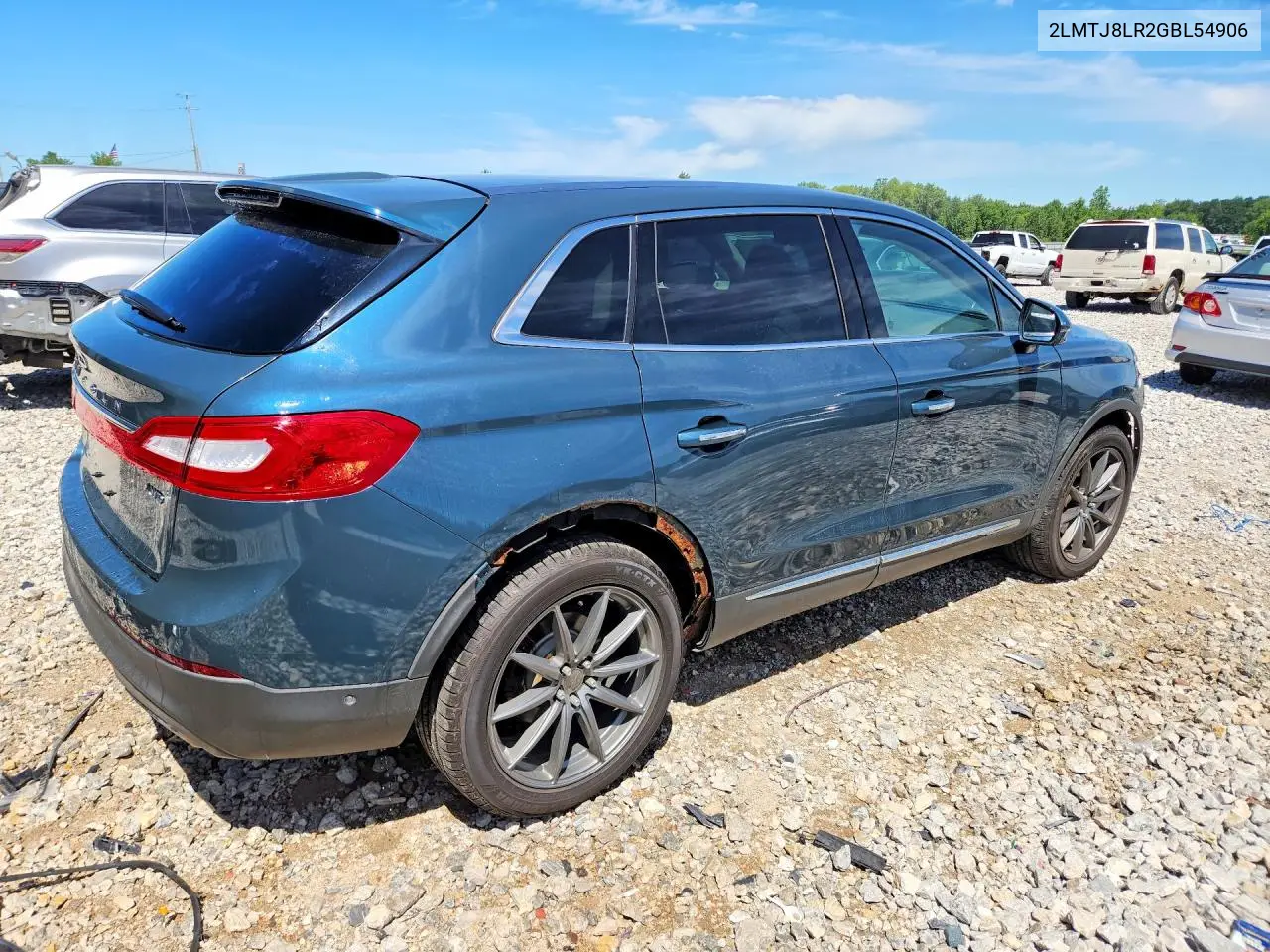 2016 Lincoln Mkx Reserve VIN: 2LMTJ8LR2GBL54906 Lot: 58384426