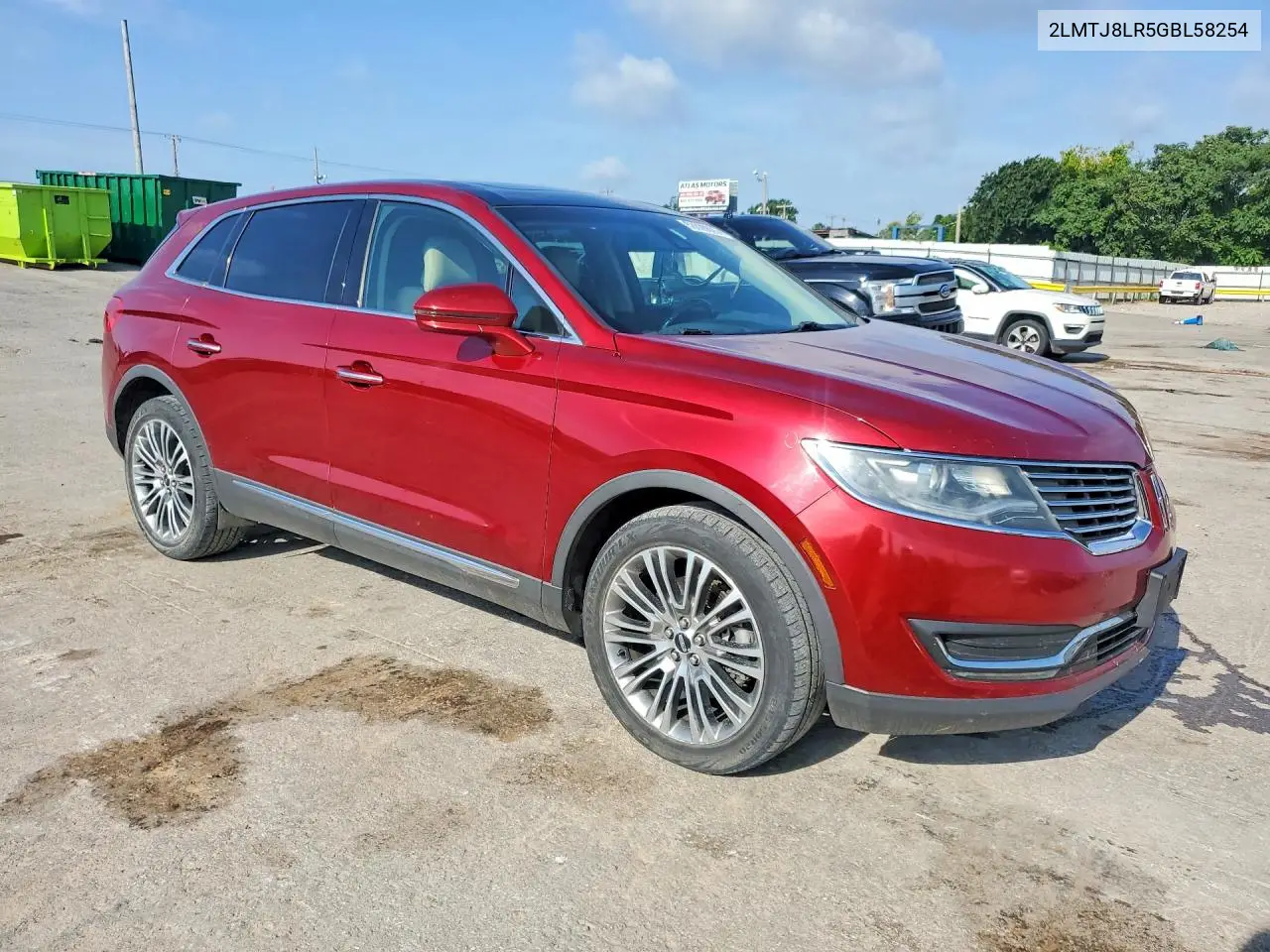 2016 Lincoln Mkx Reserve VIN: 2LMTJ8LR5GBL58254 Lot: 58800826