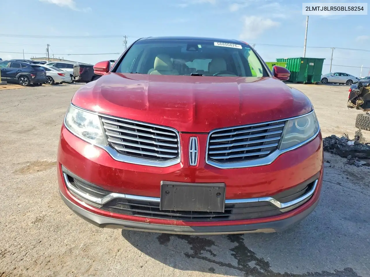 2016 Lincoln Mkx Reserve VIN: 2LMTJ8LR5GBL58254 Lot: 58800826