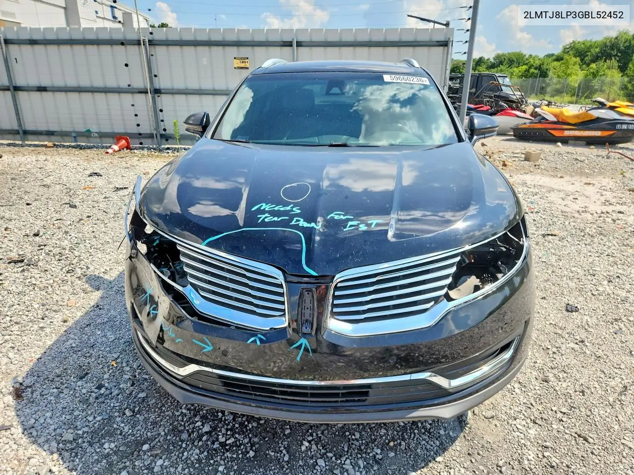 2016 Lincoln Mkx Reserve VIN: 2LMTJ8LP3GBL52452 Lot: 59660236