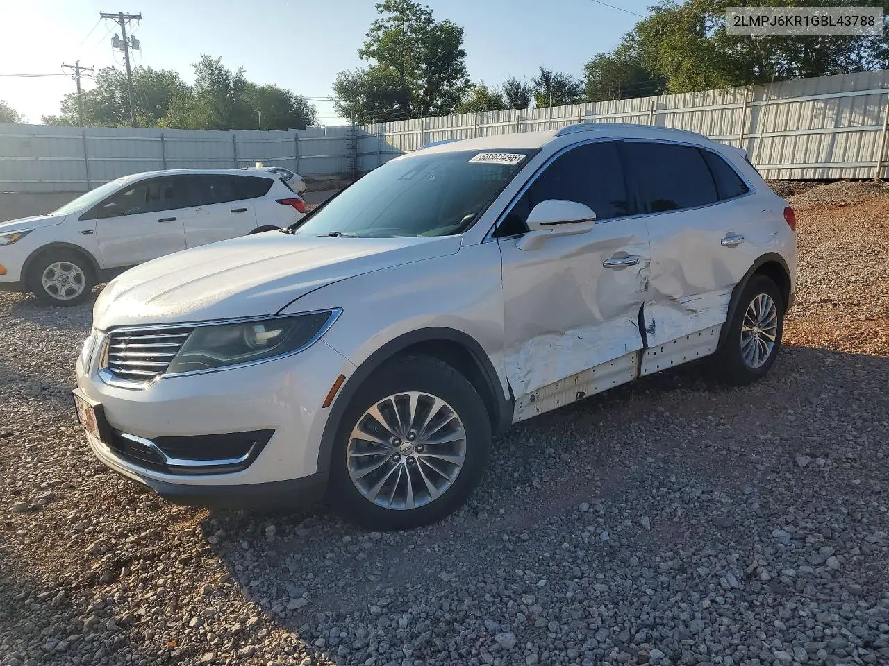 2016 Lincoln Mkx Select VIN: 2LMPJ6KR1GBL43788 Lot: 60803496