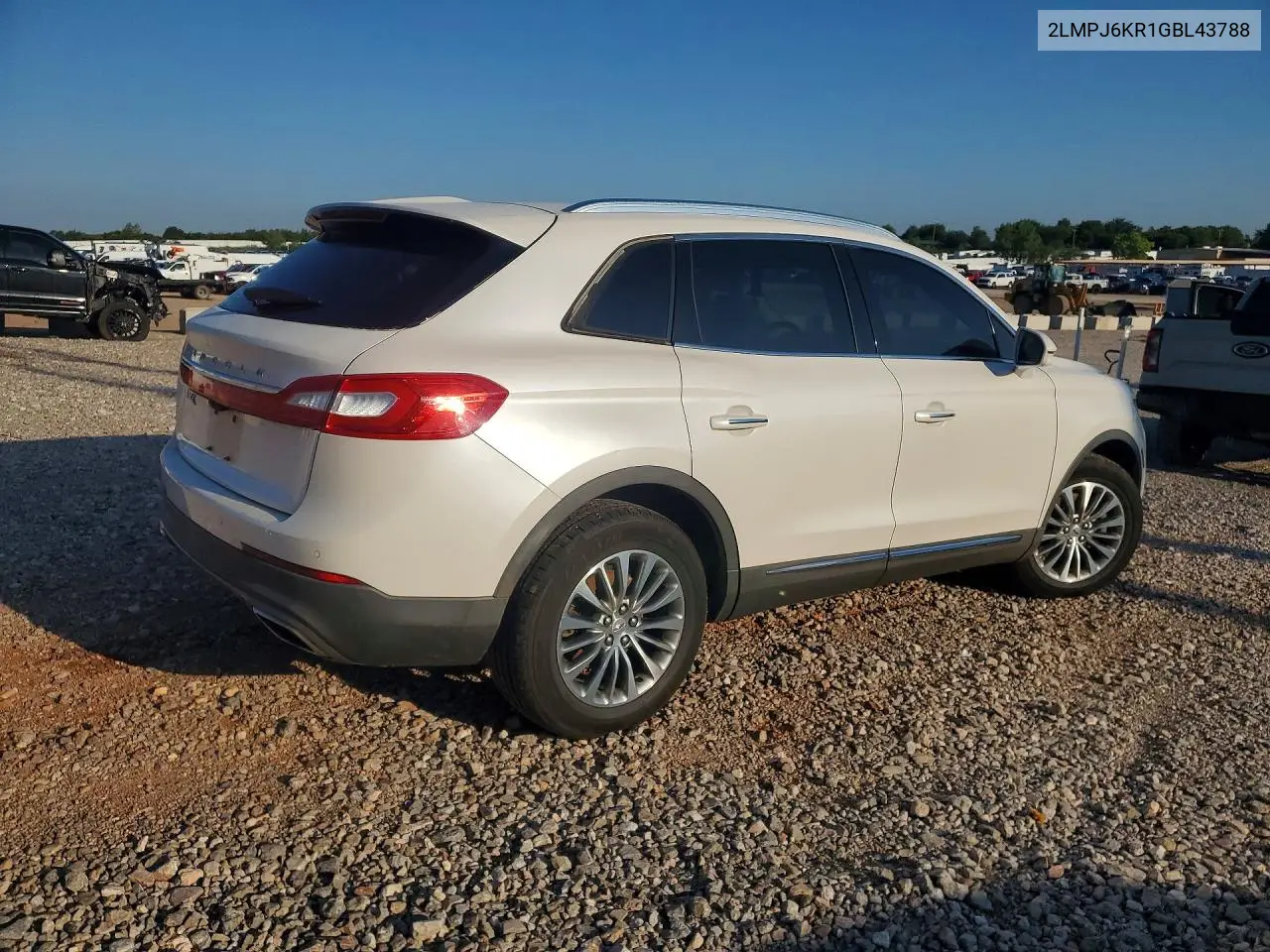 2016 Lincoln Mkx Select VIN: 2LMPJ6KR1GBL43788 Lot: 60803496