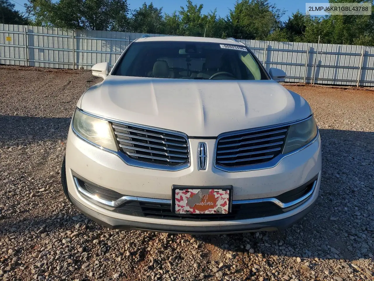 2016 Lincoln Mkx Select VIN: 2LMPJ6KR1GBL43788 Lot: 60803496