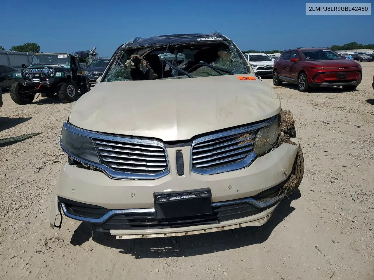 2016 Lincoln Mkx Reserve VIN: 2LMPJ8LR9GBL42480 Lot: 61192266