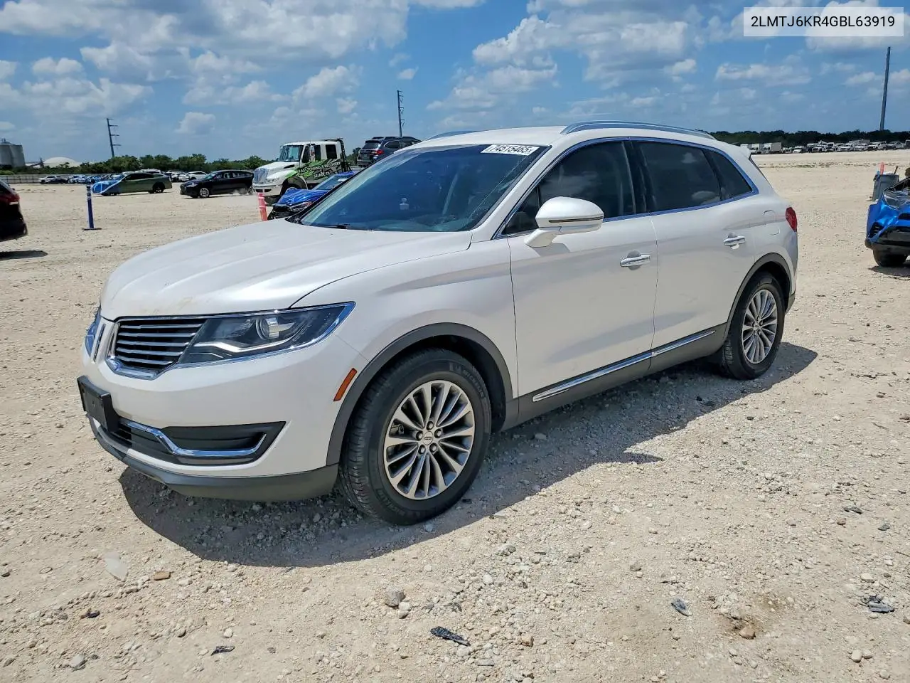 2016 Lincoln Mkx Select VIN: 2LMTJ6KR4GBL63919 Lot: 74515465