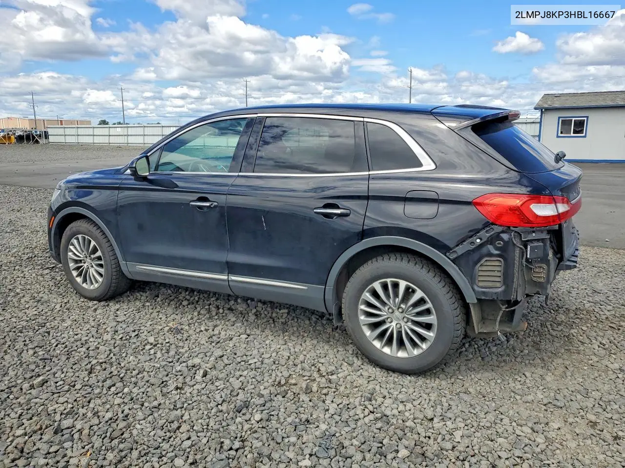 2017 Lincoln Mkx Select VIN: 2LMPJ8KP3HBL16667 Lot: 56541456