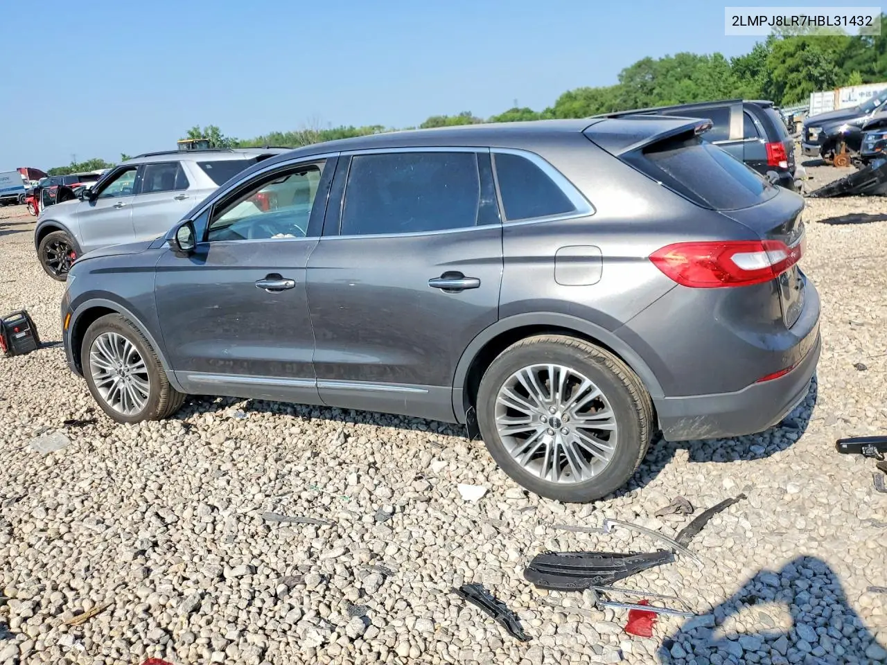 2017 Lincoln Mkx Reserve VIN: 2LMPJ8LR7HBL31432 Lot: 60936626