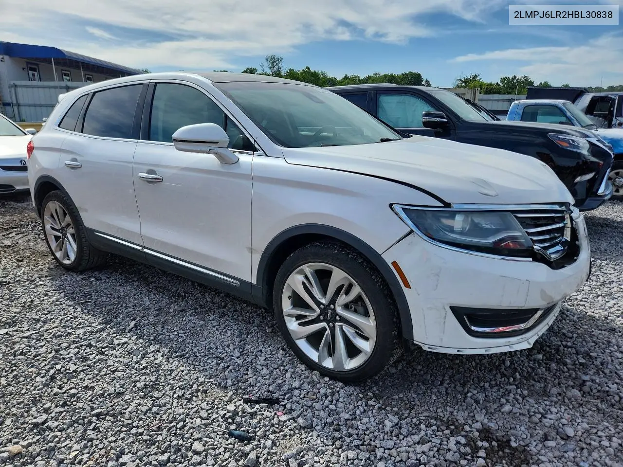 2017 Lincoln Mkx Reserve VIN: 2LMPJ6LR2HBL30838 Lot: 62142656