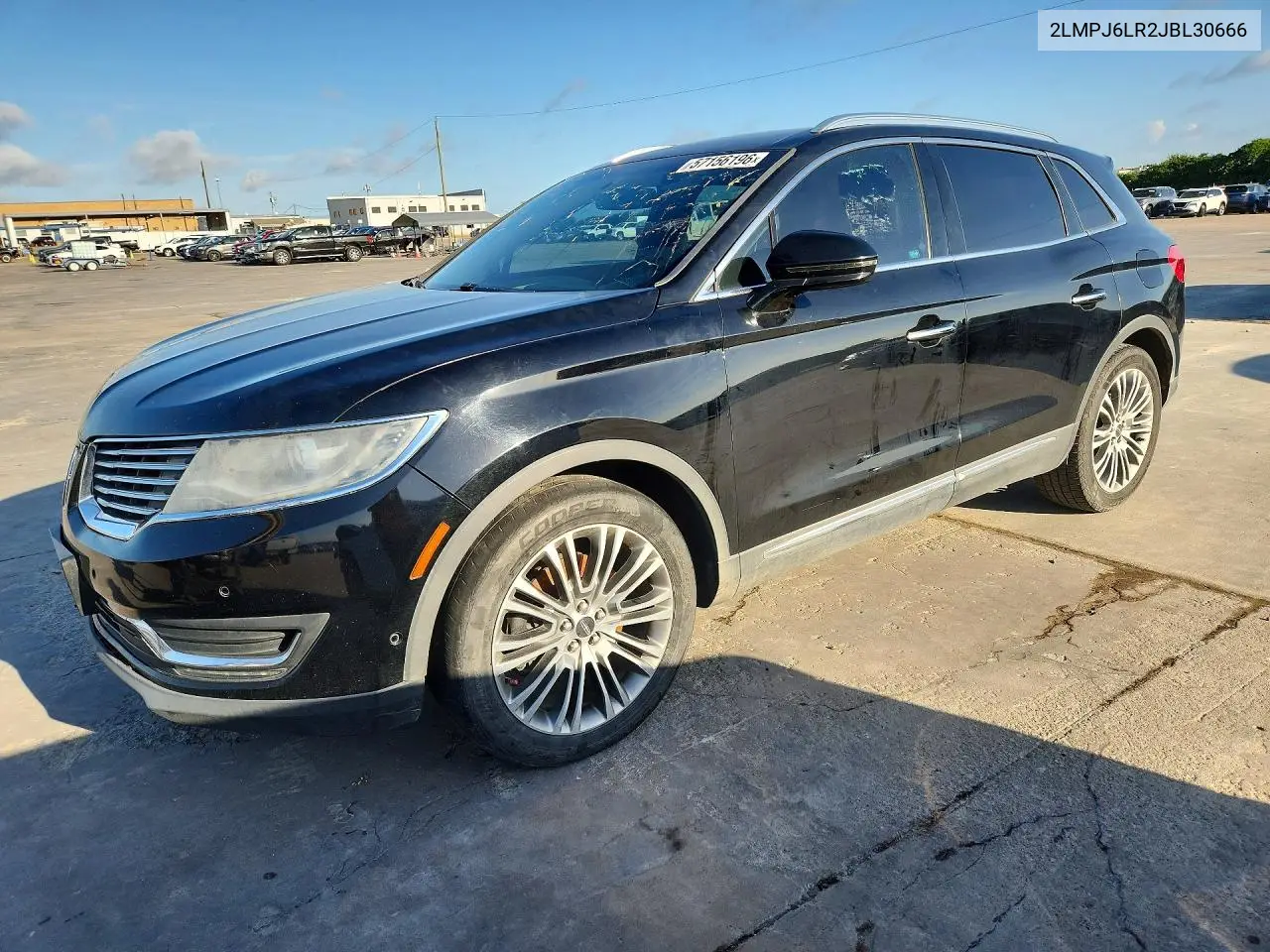 2018 Lincoln Mkx Reserve VIN: 2LMPJ6LR2JBL30666 Lot: 57156196