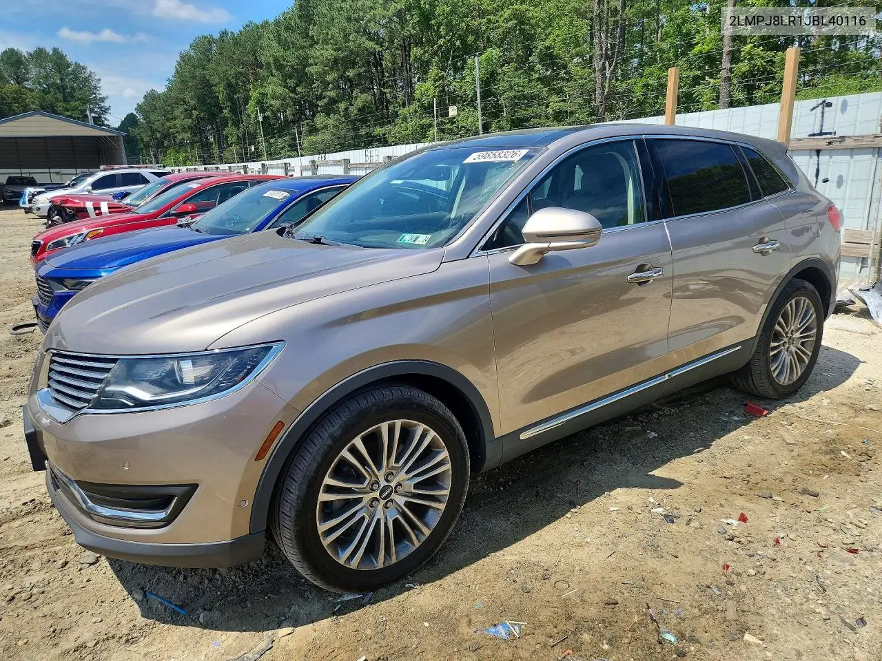 2018 Lincoln Mkx Reserve VIN: 2LMPJ8LR1JBL40116 Lot: 59858326