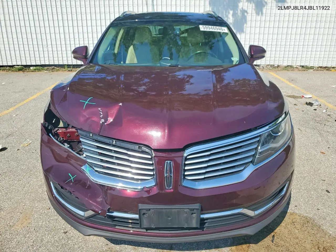 2018 Lincoln Mkx Reserve VIN: 2LMPJ8LR4JBL11922 Lot: 59946946