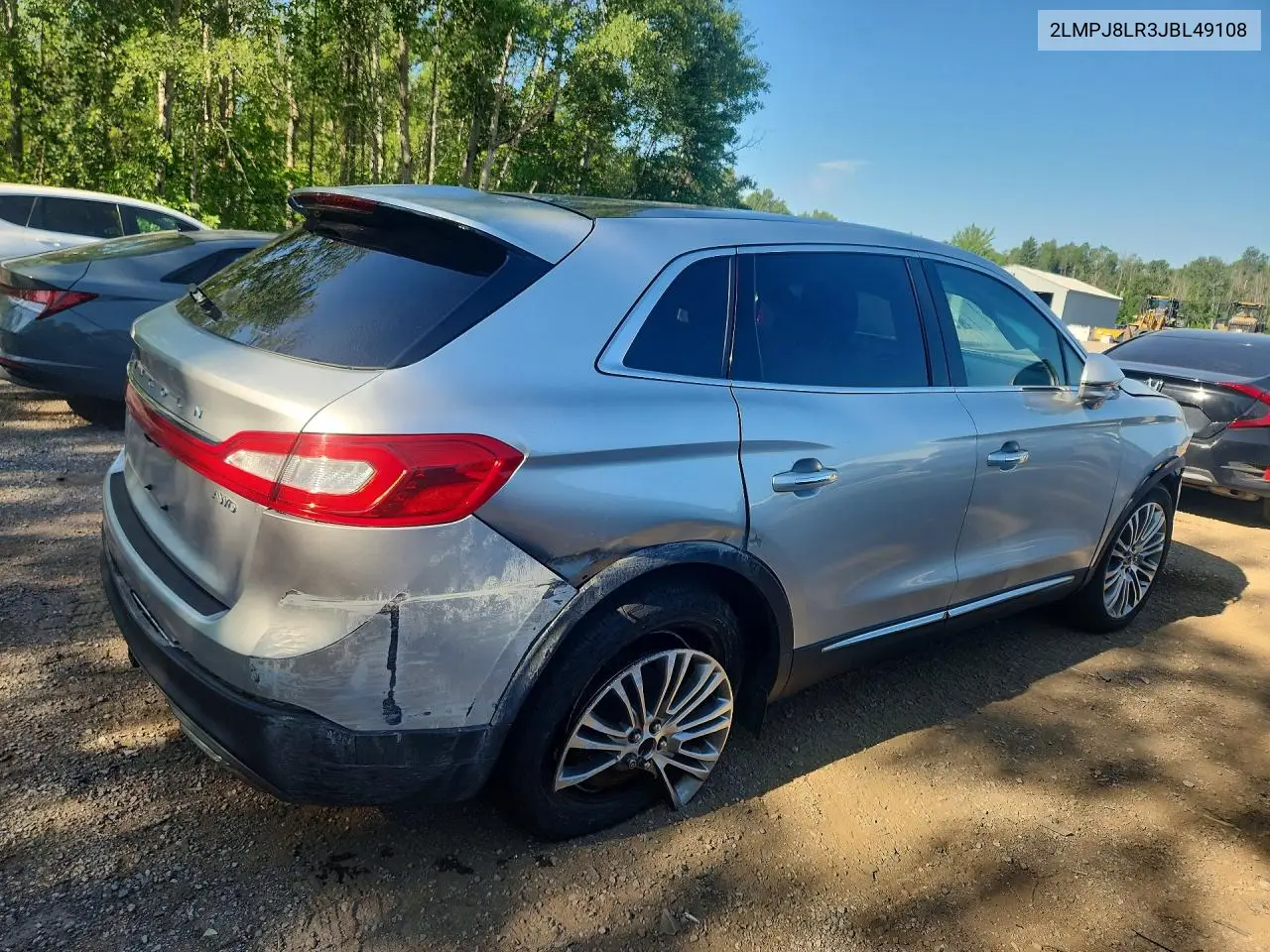 2018 Lincoln Mkx Reserve VIN: 2LMPJ8LR3JBL49108 Lot: 85450875