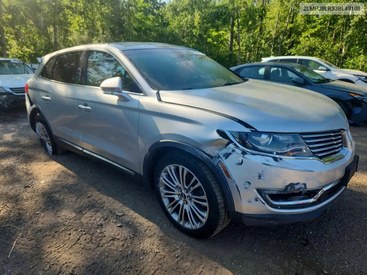 2018 Lincoln Mkx Reserve VIN: 2LMPJ8LR3JBL49108 Lot: 85450875