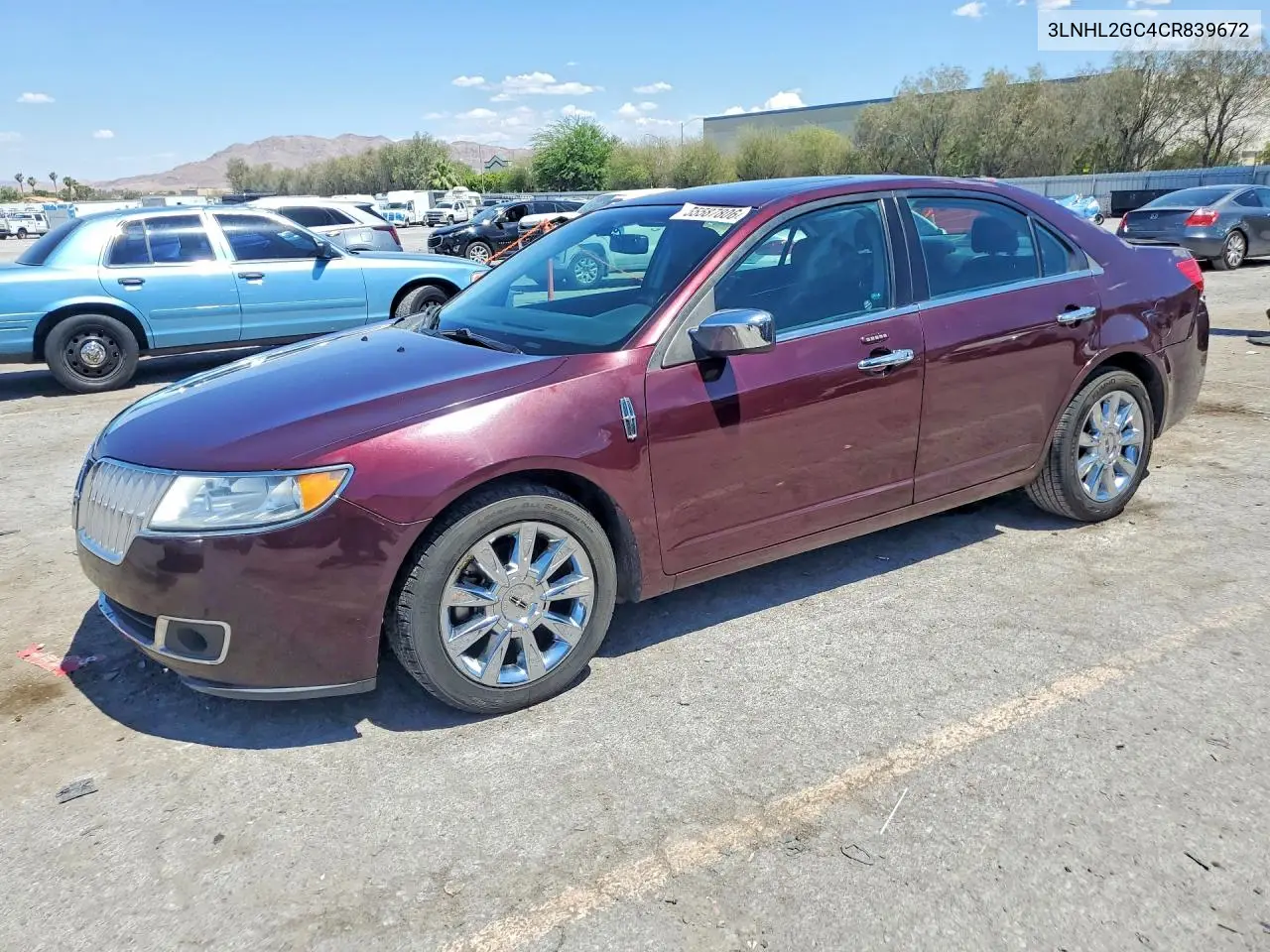 2012 Lincoln Mkz VIN: 3LNHL2GC4CR839672 Lot: 55587806