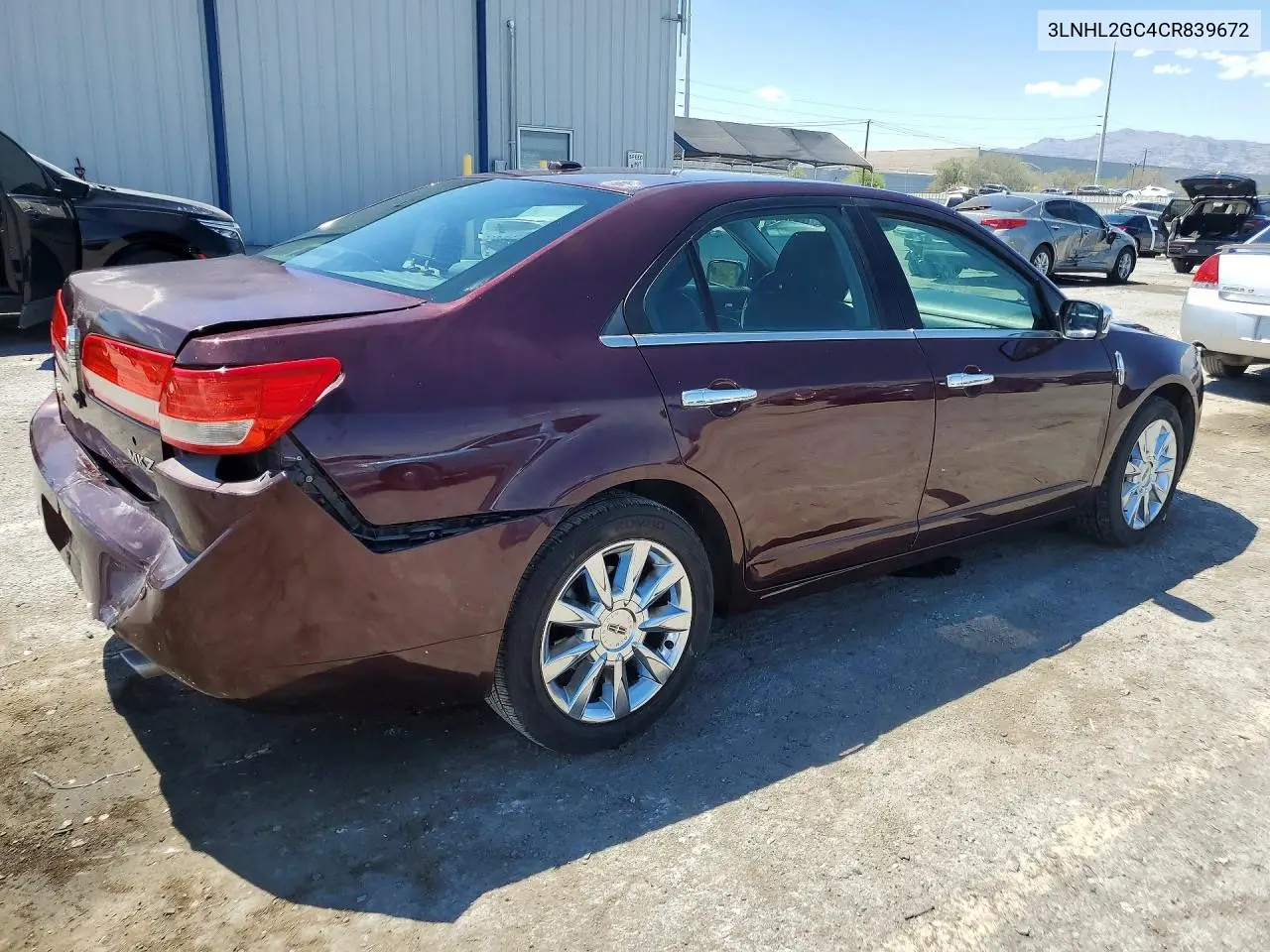 2012 Lincoln Mkz VIN: 3LNHL2GC4CR839672 Lot: 55587806