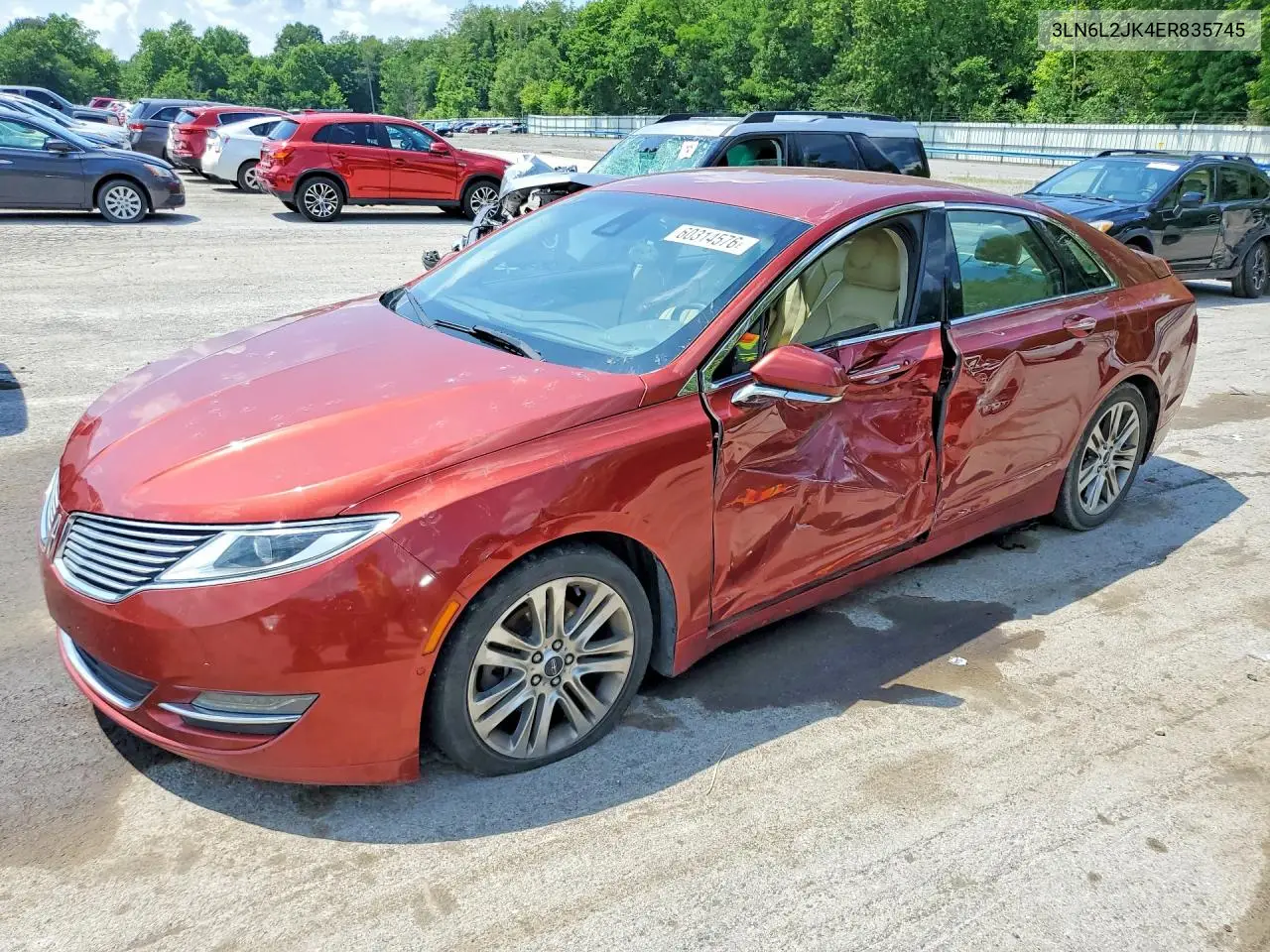 2014 Lincoln Mkz VIN: 3LN6L2JK4ER835745 Lot: 60314576