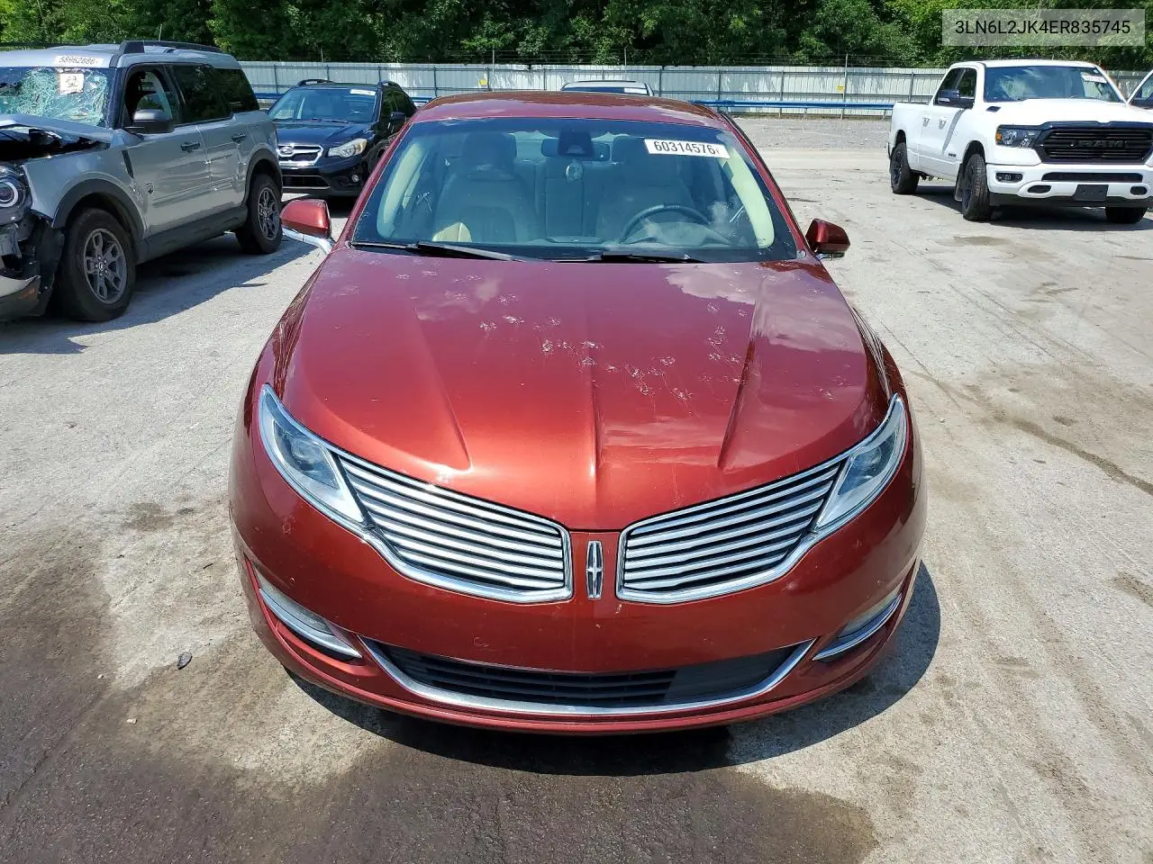 2014 Lincoln Mkz VIN: 3LN6L2JK4ER835745 Lot: 60314576